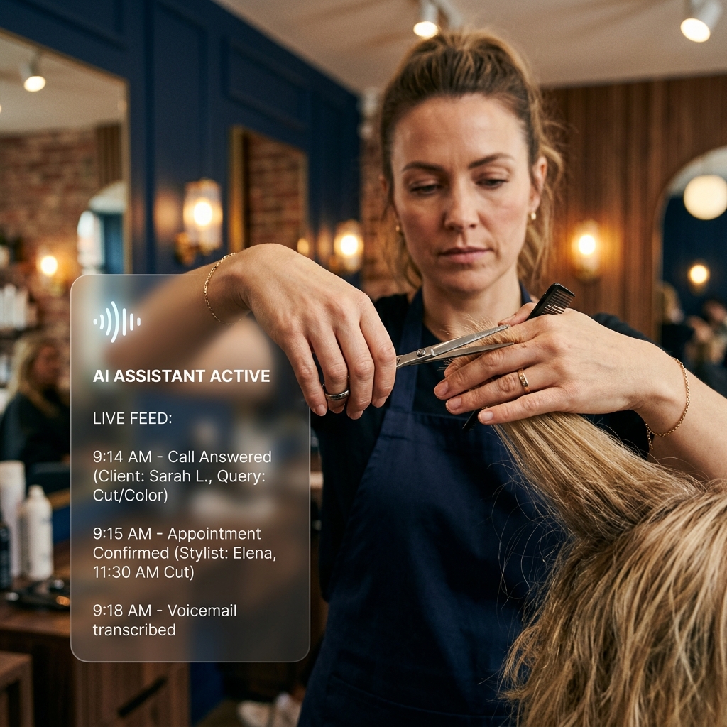 Professionnel libéré des appels, mains libres, IA vocale